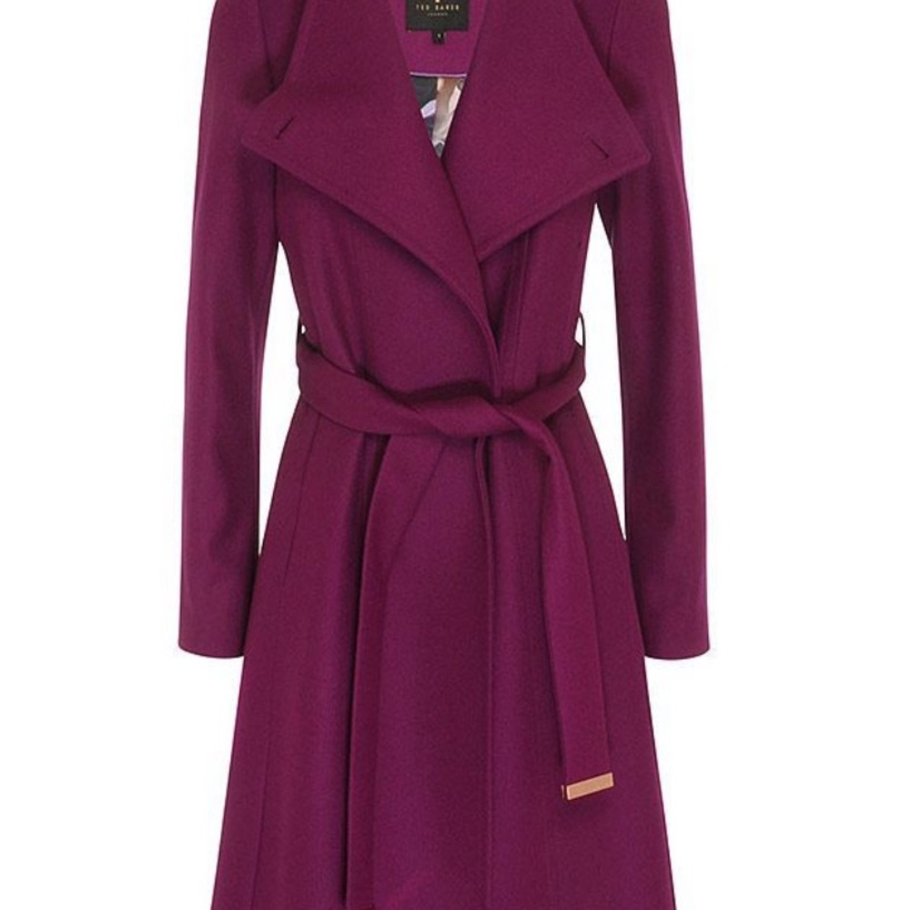 Ted Baker Purple Belted Wool Coat